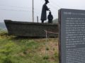 강화교산교회 선교방문시(2019.6.6) 뜰안에서 만난 조형물(산상세례) 사진 뒷편에 보이는 전봇대십자가!